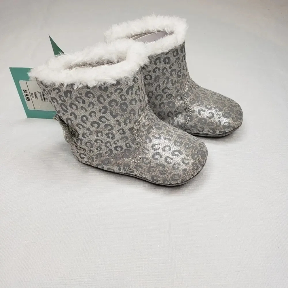 Infant Silver Boots - Stride Rite with Hook and Loop Closure
